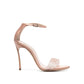 Beige Silk Stiletto Heel Sandals