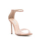 Beige Silk Stiletto Heel Sandals