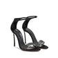 Black Silk Stiletto Heel Sandals