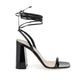 Black Calfskin Platform Sandals