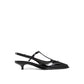 Black Calfskin Mid Heel Pumps