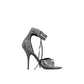 Gray Calfskin Stiletto Heel Sandals