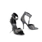 Gray Calfskin Stiletto Heel Sandals