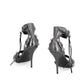 Gray Calfskin Stiletto Heel Sandals