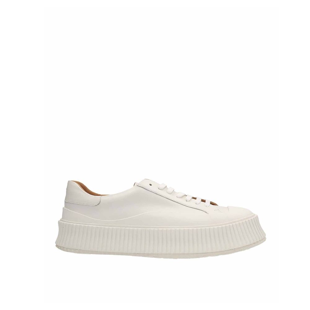 White Calfskin Platform Sneakers