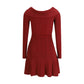Bordeaux Viscose Casual Dress
