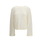 White Fleece Wool Sweatshirt