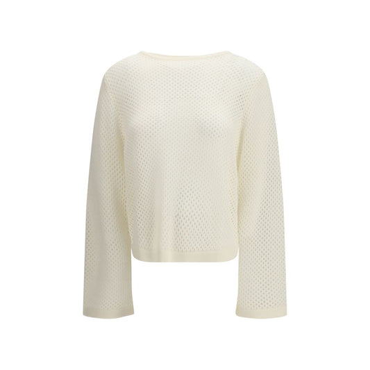 White Fleece Wool Sweatshirt