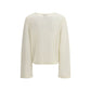 White Fleece Wool Sweatshirt