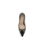 Black Calf Leather Bos Taurus Mid Heel Pumps