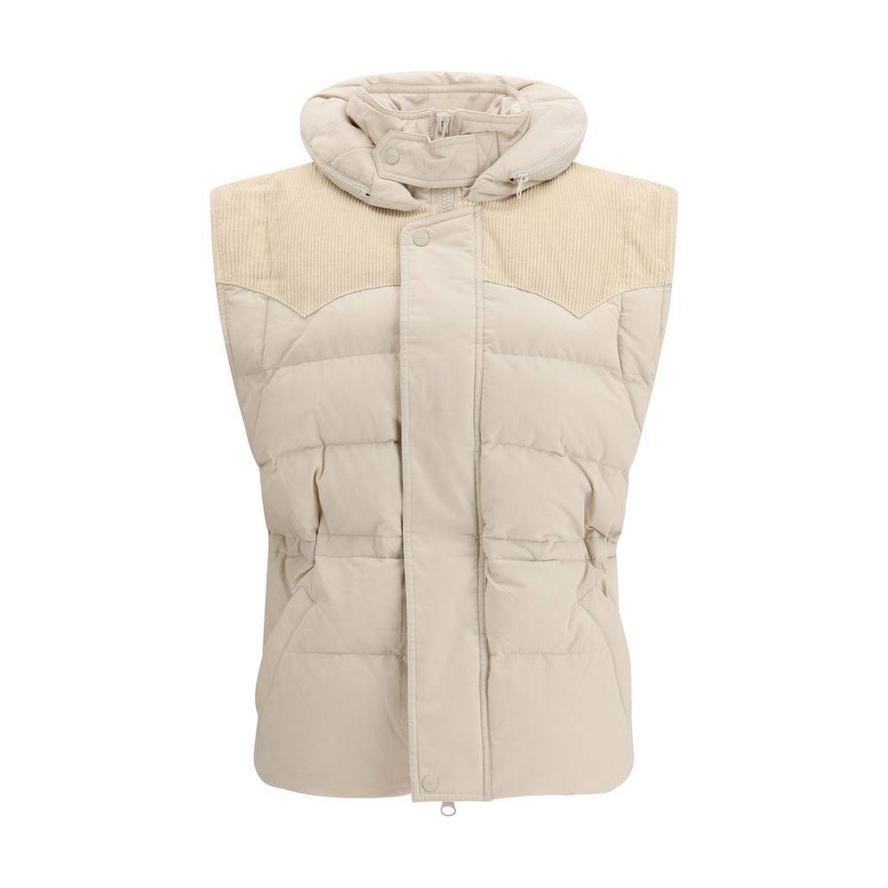 Beige Polyamide Sleveless Jacket