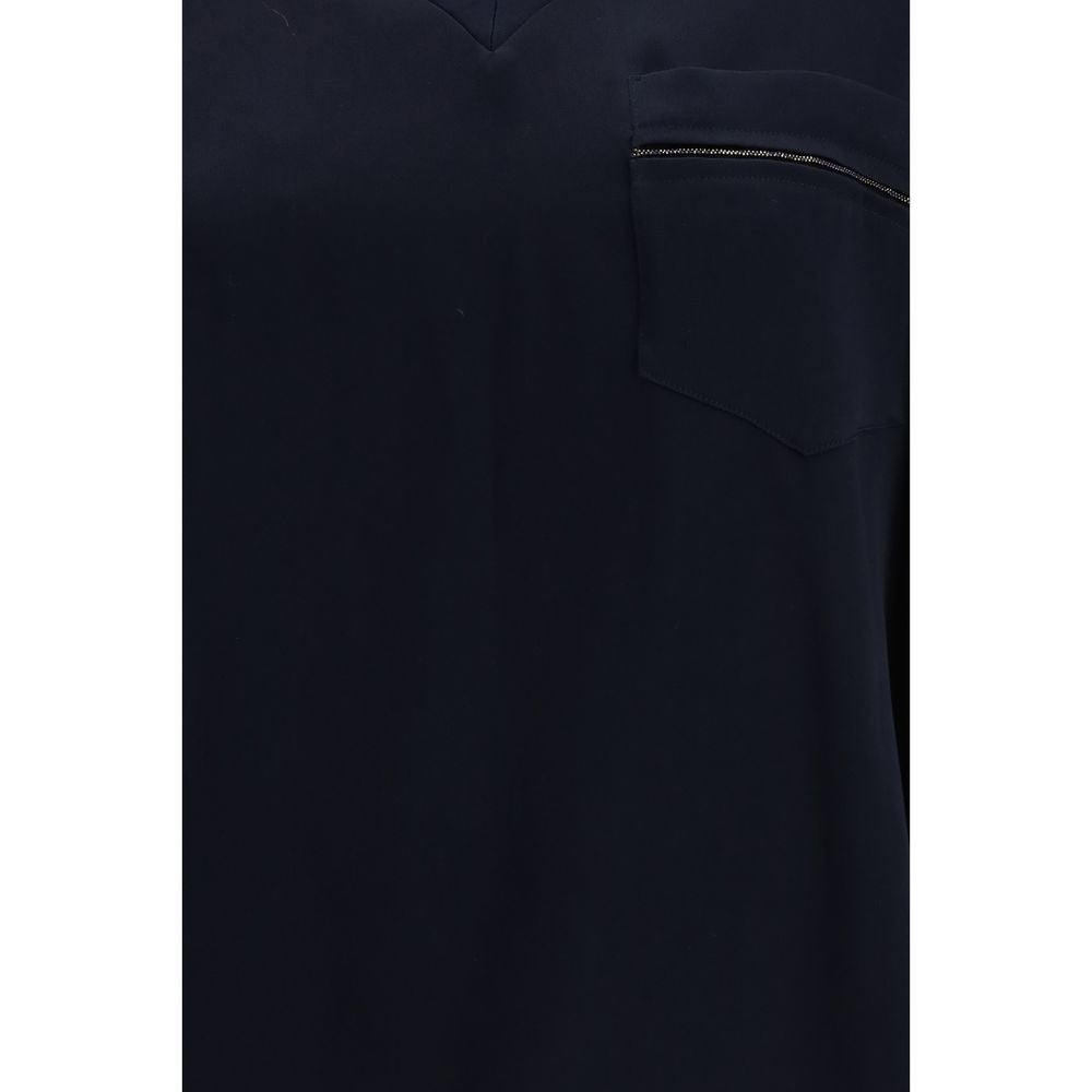 Blue Viscose T-Shirt