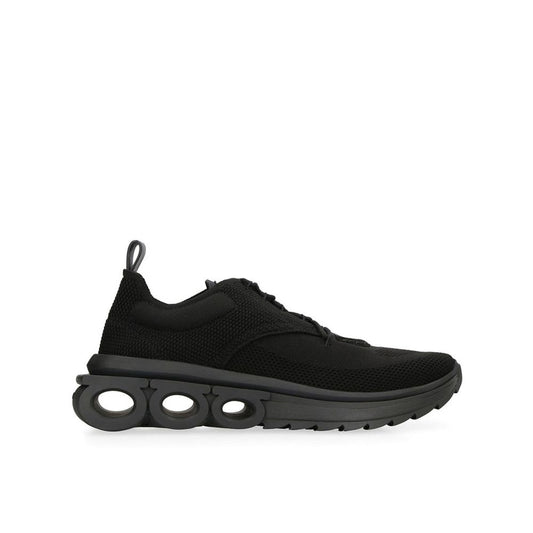 Black Fabric Athletic Sneakers