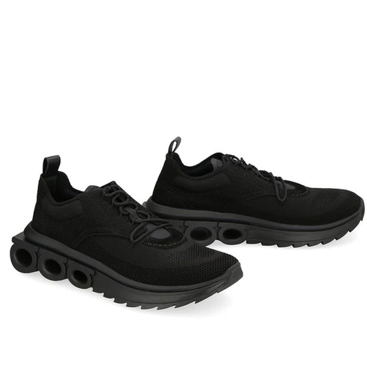 Black Fabric Athletic Sneakers