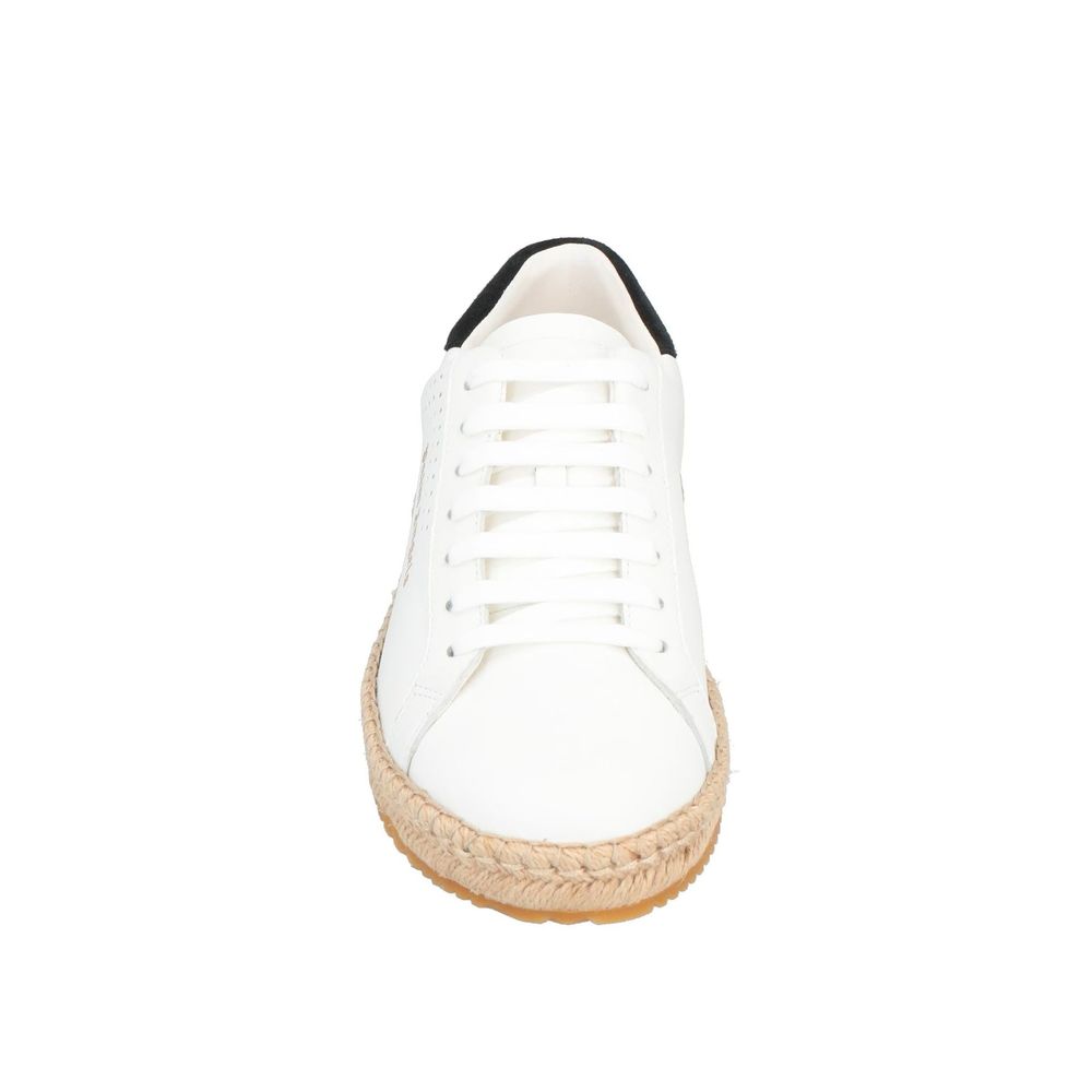 White Calfskin Platform Sneakers