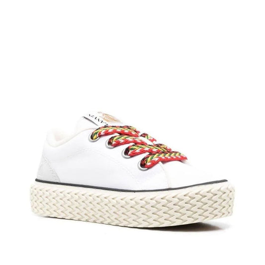 White Cotton Low Top Sneakers