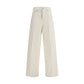 White Cotton Straight-Leg Jeans