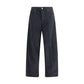 Black Cotton Straight-Leg Jeans