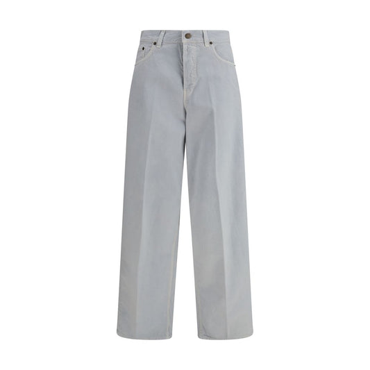 Light Blue Cotton Straight-Leg Jeans