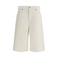 White Cotton Bermuda Shorts