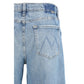 Blue Cotton Cropped Jeans