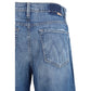 Blue Cotton Flared Jeans