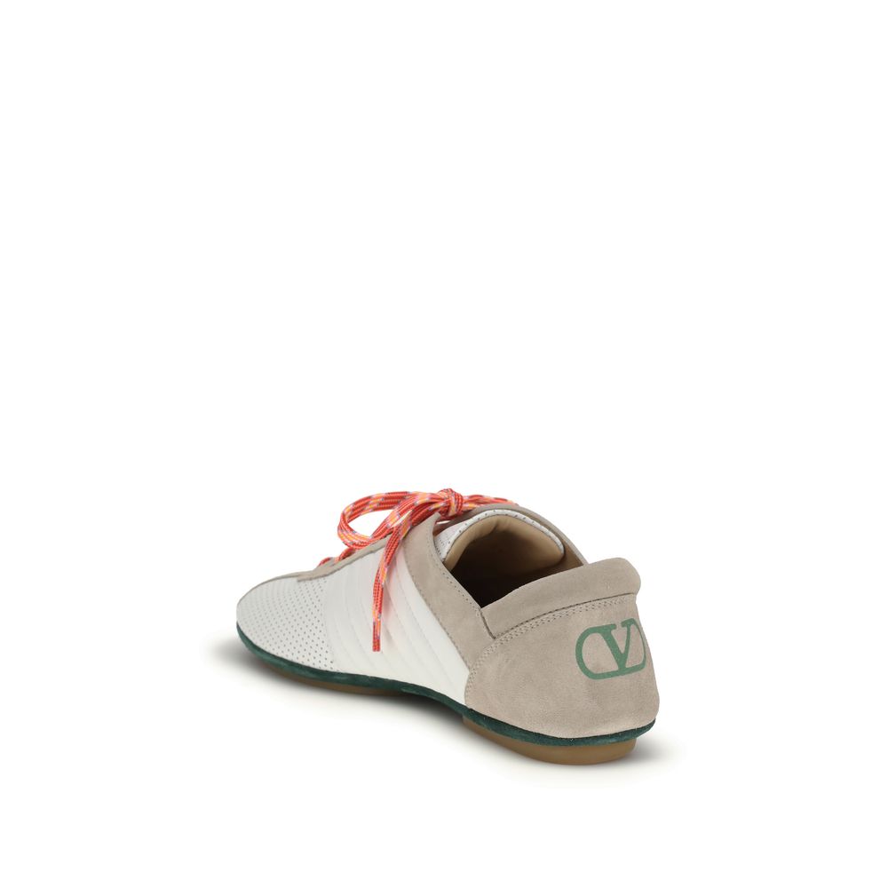 Multicolor Suede Leather Low Top Sneakers