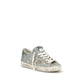 Silver Fabric Low Top Sneakers