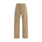 Beige Cotton Straight-Leg Jeans