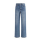 Blue Cotton Straight-Leg Jeans