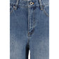 Blue Cotton Straight-Leg Jeans