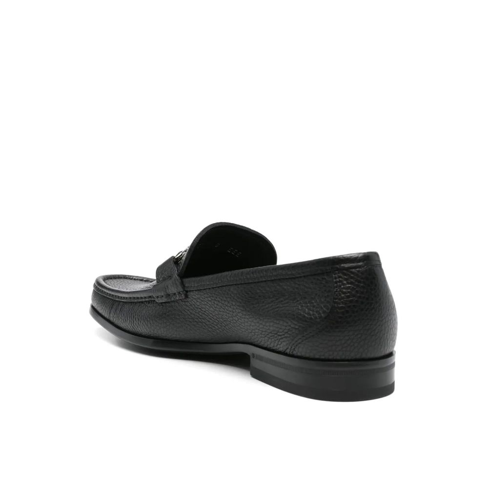 Black Calfskin Slip-On Loafers