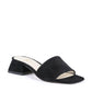 Black Leather Flat Sandals
