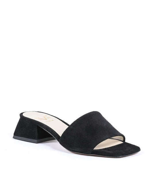 Black Leather Flat Sandals
