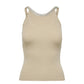 Beige Nylon  Elastane Tank Tops