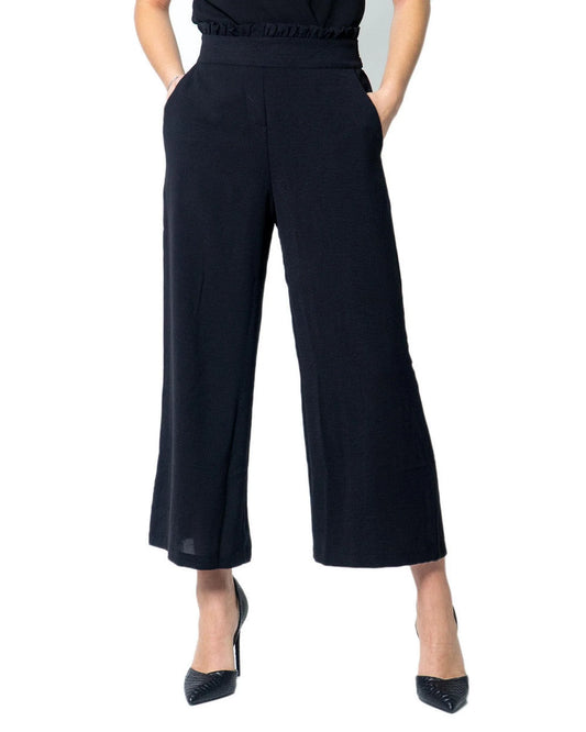 Black Viscose Casual Pants
