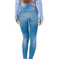 Light Blue Cotton Skinny Jeans