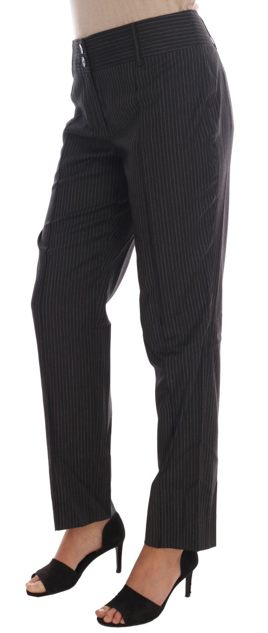 Gray Textile Dress Pants