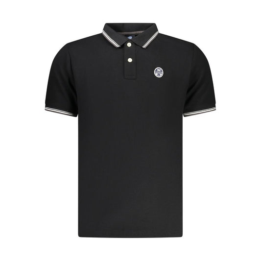 Black Cotton Men Polo