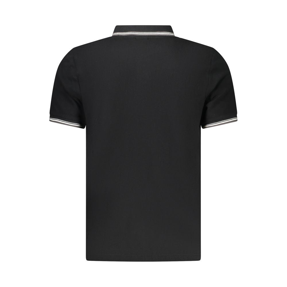 Black Cotton Men Polo