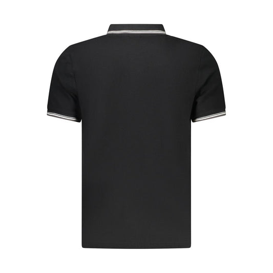 Black Cotton Men Polo