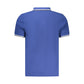 Blue Cotton Men Polo Shirt
