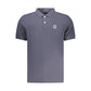Blue Cotton Men Polo