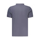 Blue Cotton Men Polo