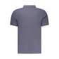 Blue Cotton Men Polo