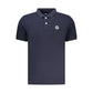 Blue Cotton Men Polo Shirt