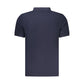 Blue Cotton Men Polo Shirt