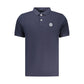 Blue Cotton Men Polo Shirt