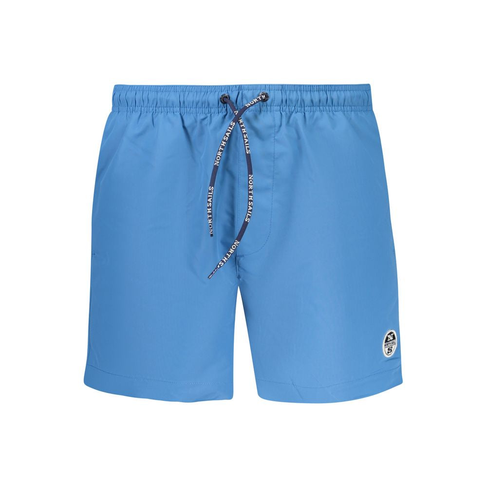 Blu Polyester Men's Swim Boxer