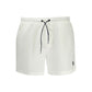 White Polyester Men's Swim Boxer